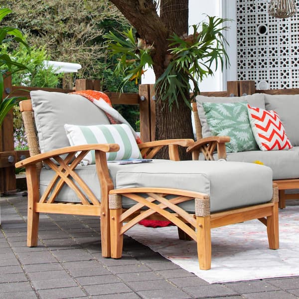 Teak 2024 outdoor ottoman