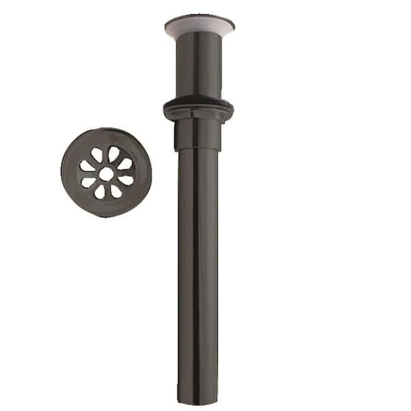 Westbrass Rapid Draining Crowned Grid Bathroom Sink Drain Assembly without Overflow Holes - Exposed, Matte Black