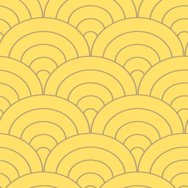 The Wallpaper Company 8 in. x 10 in. Lemon Modern Spiral Wallpaper Sample