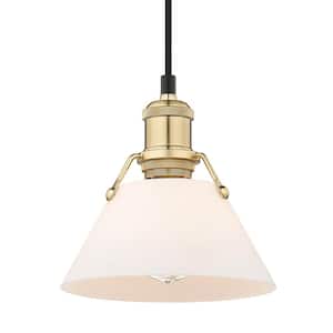 Orwell 7.5 in. 1-Light Pendant in Brushed Champagne Bronze with Opal Glass Shade