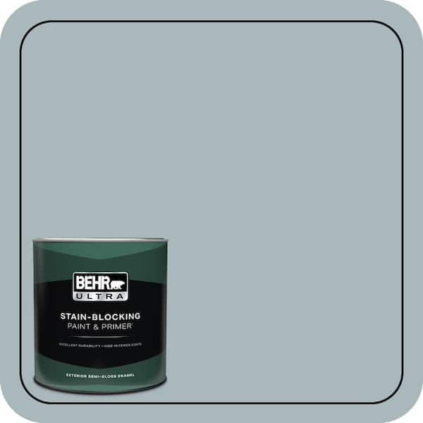 BEHR ULTRA 1 qt. #N470-3 Half Sea Fog Semi-Gloss Enamel Exterior Paint & Primer