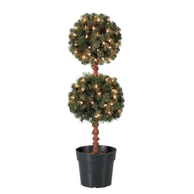 Small Topiary Christmas Tree Christmas Tree Free shipping Pre-Lit Artificial Tree Designer bow 18 Tall, 18