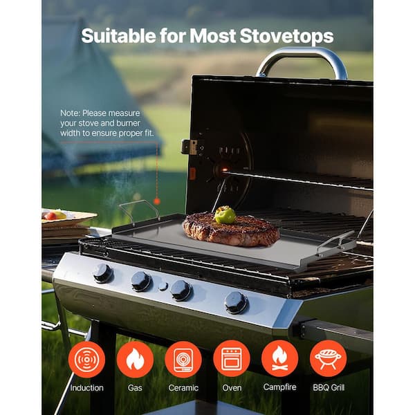 SKYSHALO Carbon Steel Griddle, Portable Family Cookware with