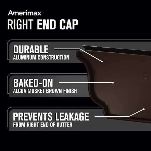 5 in. Alcoa Musket Brown Aluminum K-Style Right End Cap