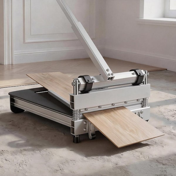 13 in. Vinyl Tile Cutter with D2 Steel Blade and Heavy-Duty 12 mm Cutting, Telescoping Handle, for LVT VCT SPC LVP WPC