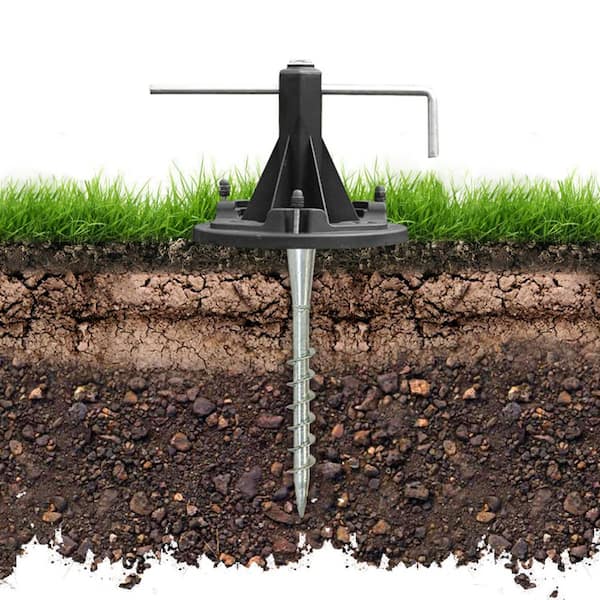 10 in. Solar Lamp Post Installation Kit with EZ-Anchor In-Ground Auger and Built-in Leveling Tool
