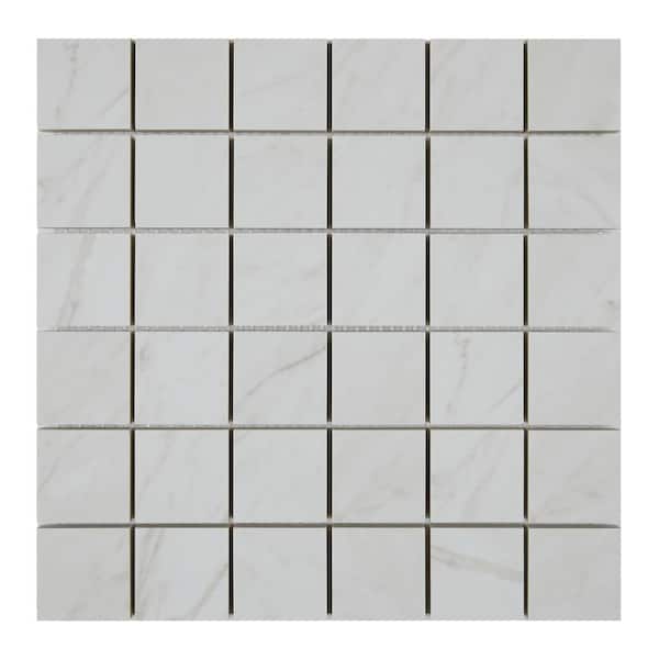 Daltile Marble Attache Lavish Diamond Carrara 12 in. x 12 in. Glazed Ceramic Mosaic Tile (10 sq. ft./case)