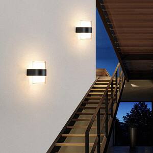 10-Watt Black Cylinder Modern Acrylic Integrated LED Indoor/Outdoor Wall Sconce Light Fixtures, 3000K Soft White