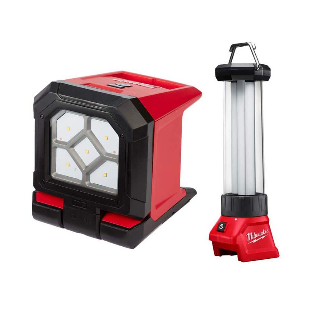 Milwaukee M18 18-Volt 1500 Lumens Lithium-Ion Cordless Rover LED Mounting Flood  Light w/M18 Trouble Light 2365-20-2363-20 The Home Depot