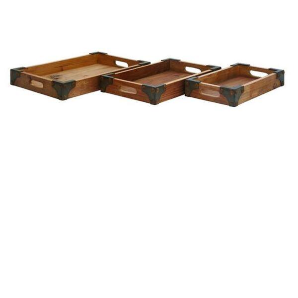 Home Decorators Collection Assorted Size Distressed Wood Tray (Set of 3)