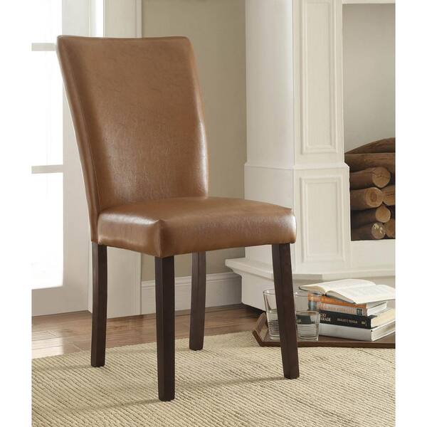 4D Concepts Stabilyne Havana Brown Polyurethane Parsons Side Chair (Set of 2)