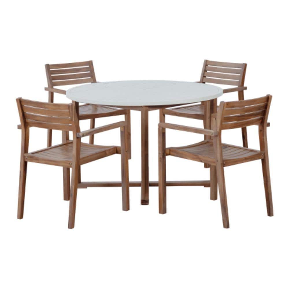 5-Piece Light Brown Acacia Wood Outdoor Dining Set price history on PriceWatchPro