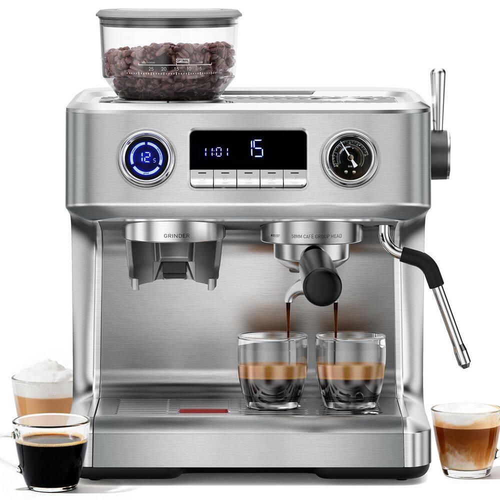 2-Cup 20-Bar Semi-Automatic Espresso Machine Built-In Grinder and Milk Frother price history on PriceWatchPro