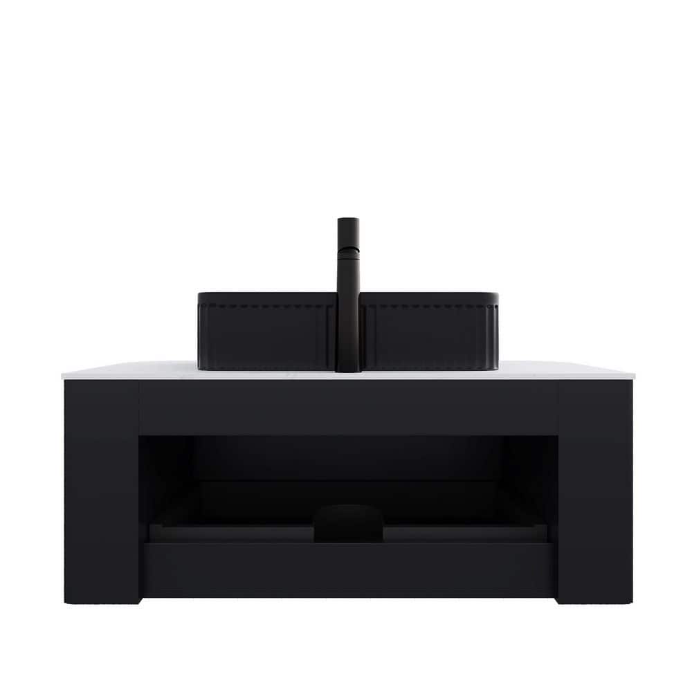 36 in. Floating Black Bath Vanity with Black Ceramic Top price history on PriceWatchPro