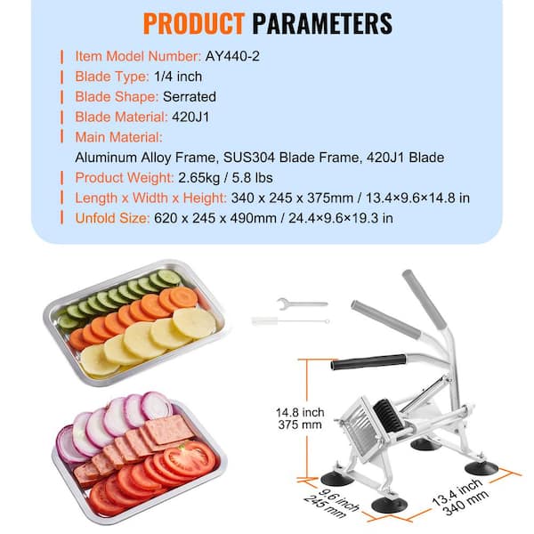 VEVOR Commercial Vegetable Slicer 1/4 n. Fruit Slicer VEVOR Commercial Vegetable Slicer 1/4 n. Fruit Slicer