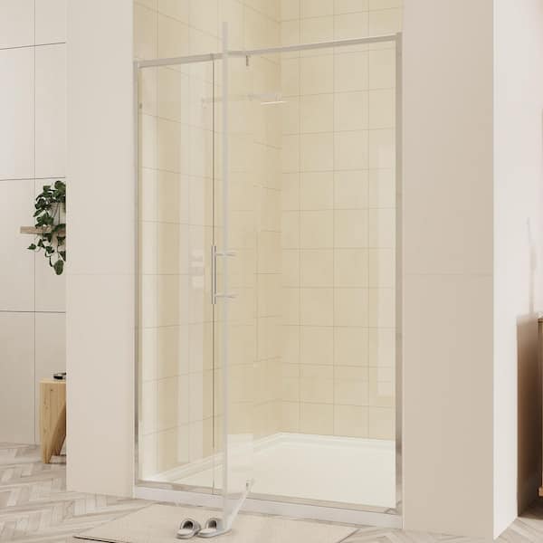 ONWITH 44 to 48 in. W x 71 in. H Framed Pivot Swing Glass Shower