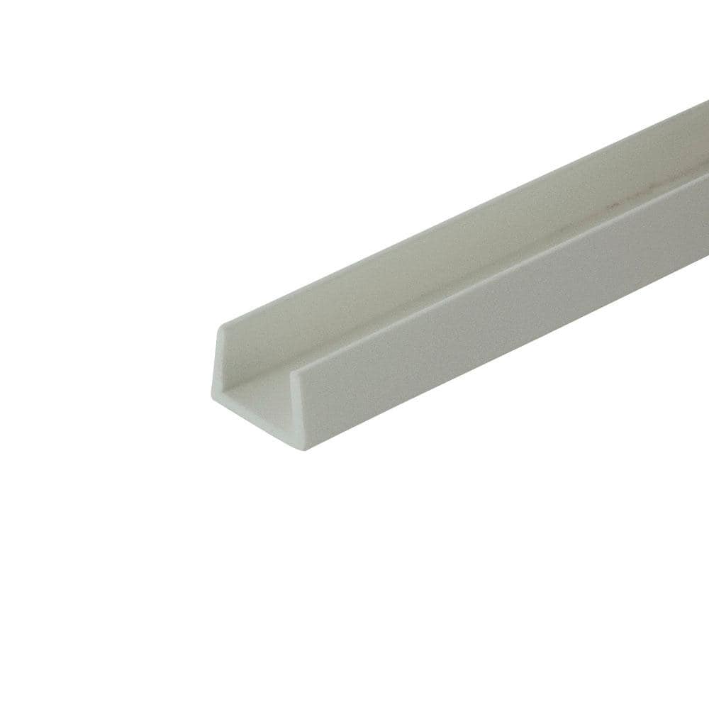 1/4 in. D x 3/8 in. W x 36 in. L White Styrene Plastic U-Channel Moulding F