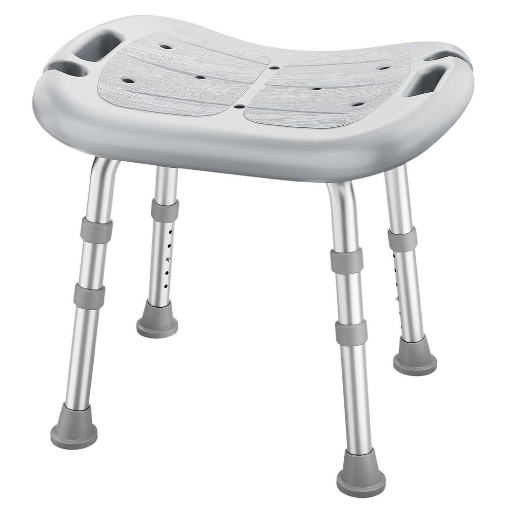 18 in. W Freestanding Adjustable Shower Seat with Non-Slip Feet Sturdy Aluminum Frame 350 lbs. Capacity Grey price history on PriceWatchPro