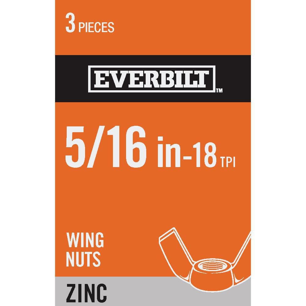 Everbilt 5/16 in. 18 Zinc Plated Wing Nut (3-Pack) 828911 - The Home Depot