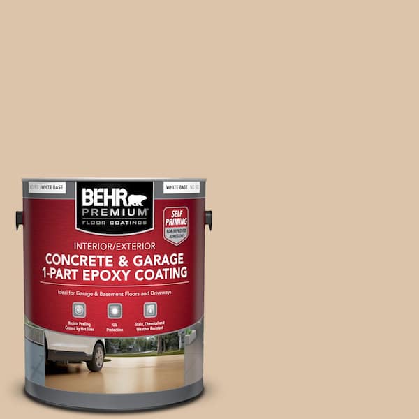 BEHR PREMIUM 1 gal. #PPU4-08 Plateau Self-Priming 1-Part Epoxy Satin Interior/Exterior Concrete and Garage Floor Paint