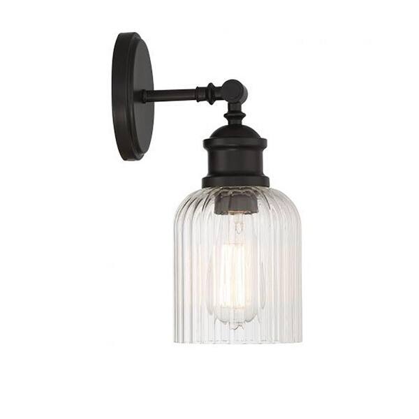 TUXEDO PARK LIGHTING 5 in. W x 12 in. H 1-Light Matte Black Wall