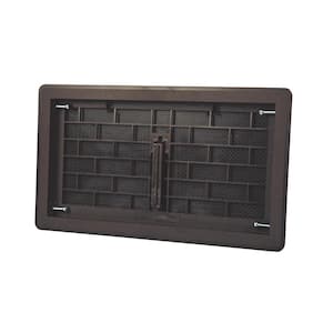 16 in. x 8 in. ABS Plastic Replacement Manual Foundation Vent in Brown