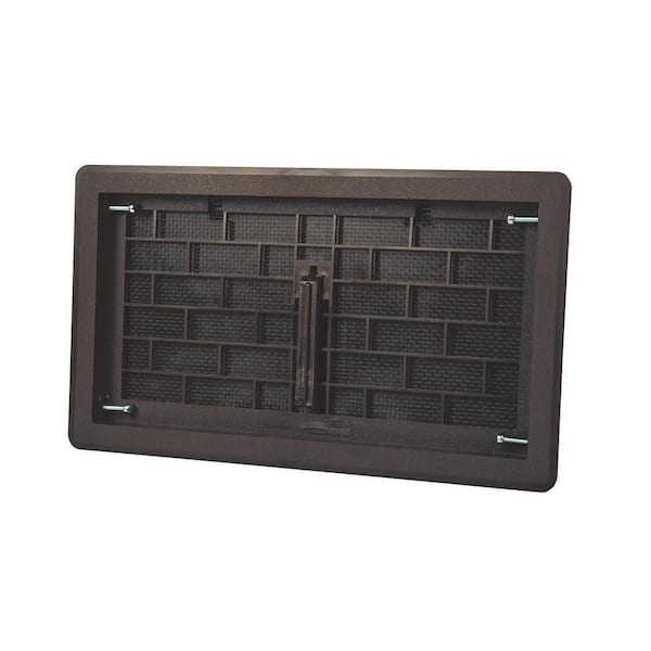 Master Flow 16 in. x 8 in. ABS Plastic Replacement Manual Foundation Vent in Brown