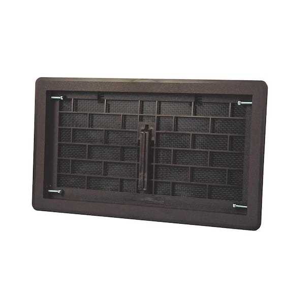 Master Flow 16 in. x 8 in. Plastic Replacement Manual Foundation Vent in Brown (Carton of 8)