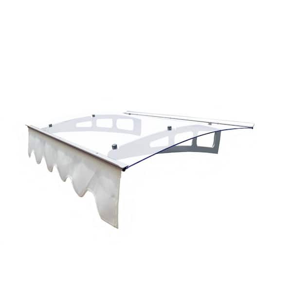 2.8 ft. x 4 ft. 0.137 in. Thick Crystal Solid Polycarbonate Panel and Aluminum Door and Window Awnings Valance