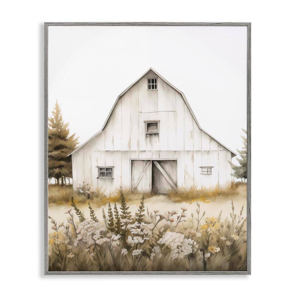 Blooming Country Barn Garden by Arlington Prints Gray Framed Architecture Giclee Art Print 14 in. x 11 in. price history on PriceWatchPro
