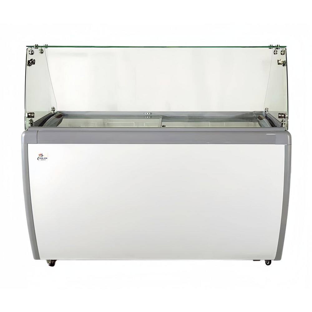 60 in. 16.6 cu. ft. NSF Manual Defrost Commercial Ice Cream Glass Dipping Cabinet Chest Freezer, 10 Tub in White price history on PriceWatchPro