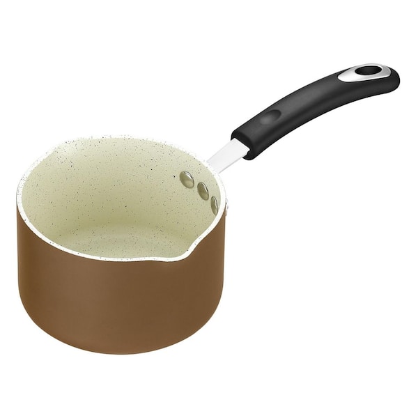 Ozeri Stone Earth 15 Qt. Aluminum Ceramic Nonstick All-In-One Sauce Pan in Coconut Brown