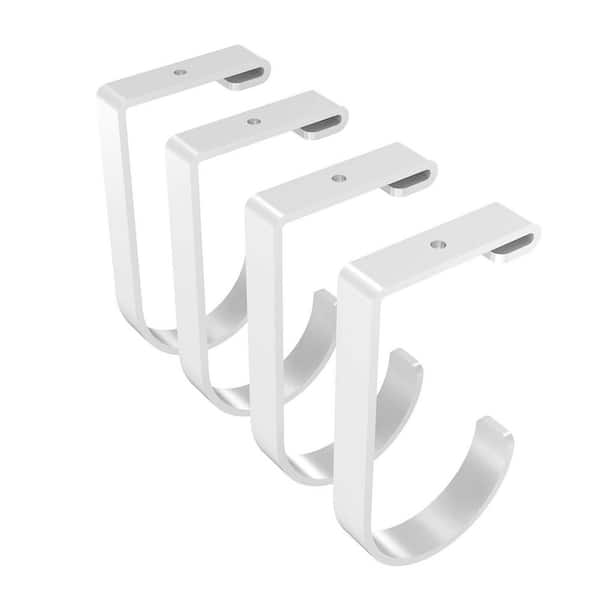 NVNOO 6 in. Capacity up to 50 lb. Storage Flat Hook Accessory for Garage Ceiling Rack and Wall Shelving, White (4-Pack)