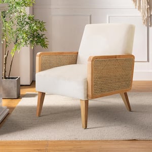 Delphine Beige Fabric Arm Chair (Set of 1)