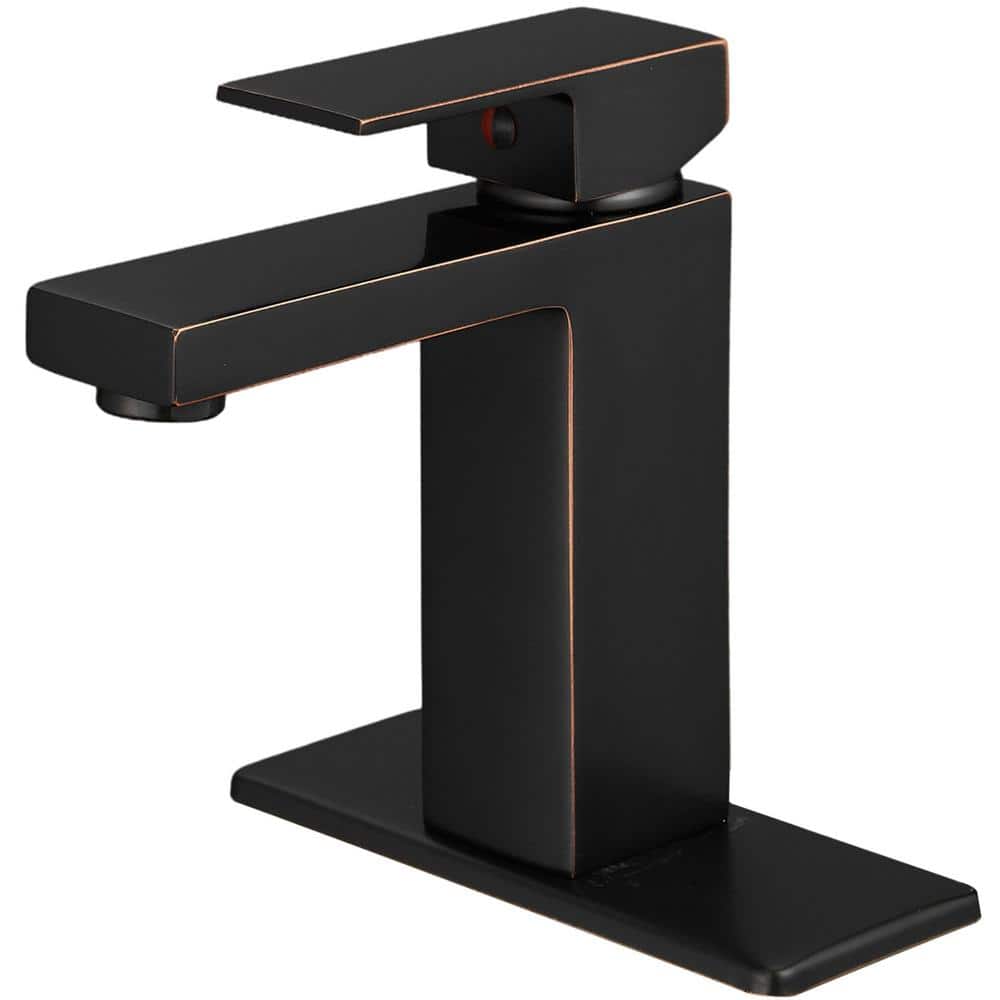 Single Handle Single Hole Bathroom Faucet with Deckplate Deck Mounted Brass