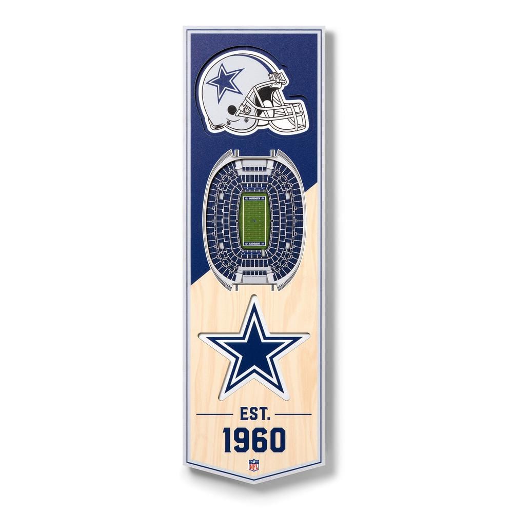 YouTheFan NFL Dallas Cowboys 3D Logo Series Wall Art - 12x12