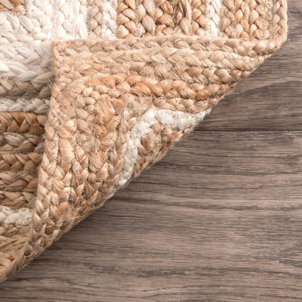 Coastal Cottage Braided Jute Round Rug, 6', Off-White