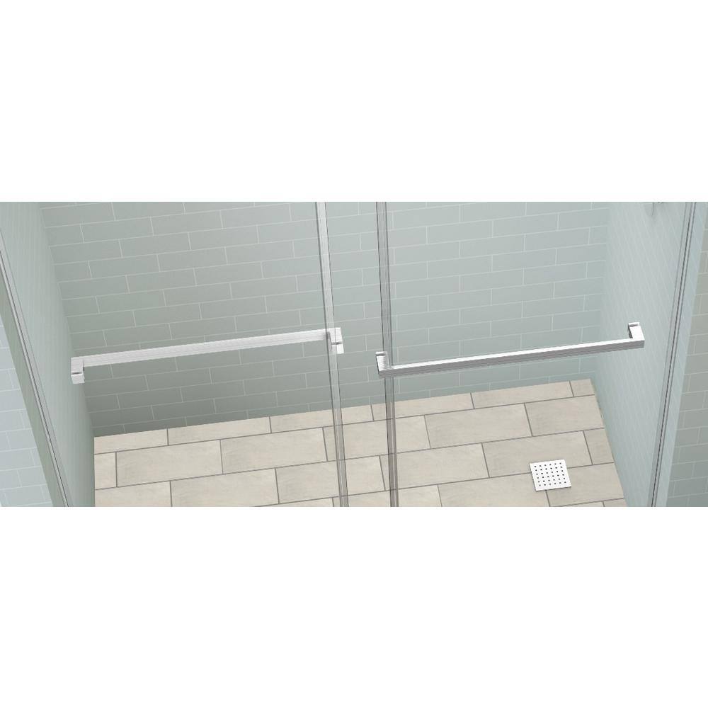 Rivage 76" Frameless Sliding Shower Door in Stainless Steel