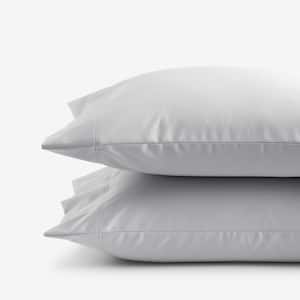 Legends Hotel Light Gray 450-Thread Count Wrinkle-Free Solid Supima Cotton Sateen King Pillowcase (Set of 2)