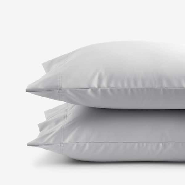 The Company Store Legends Hotel Light Gray 450-Thread Count Wrinkle-Free Solid Supima Cotton Sateen King Pillowcase (Set of 2)