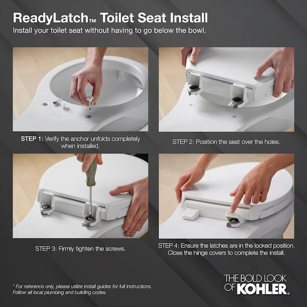KOHLER Cachet LED Nightlight Elongated Quiet Closed Front Toilet Seat in  Black Black K-75796-7 - The Home Depot