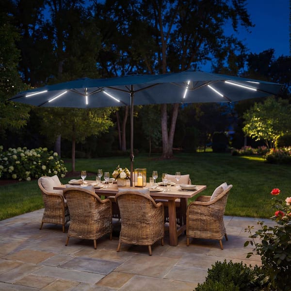 12 ft patio umbrella LAUSAINT HOME 12FT Deluxe Cantilever Umbrella Patio Cantilever Umbrella  with Base Included Heavy Duty Outdoor Umbrellas Garden, Backyard main image 1