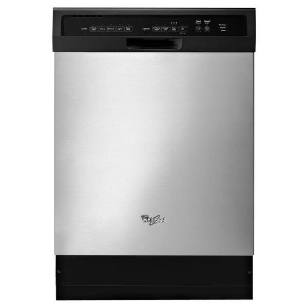 Whirlpool 24 in. Front Control Built-in Tall Tub Dishwasher in Stainless Steel with Stainless Steel Tub and Cycle Memory