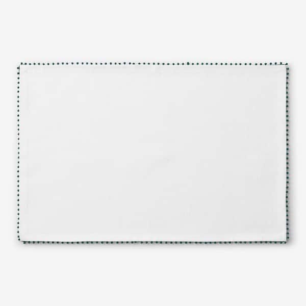 Company Cotton Pom Fringe 20 in. W x 14 in. H Green Cotton Placemat Set of 4