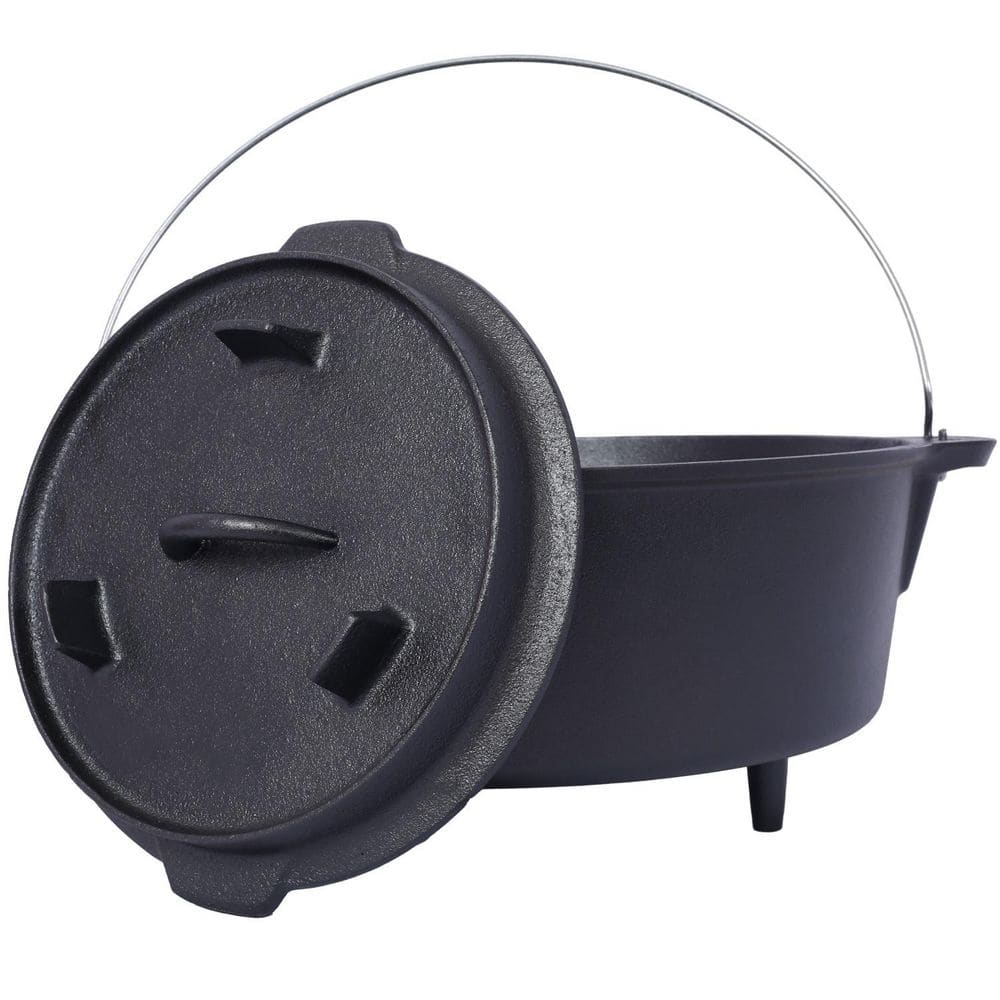 6 qt. Pre-Seasoned Cast Iron Dutch Oven with Skillet Lid, Camping Pot for Outdoor Cooking, BBQ, and Campfire Meals price history on PriceWatchPro