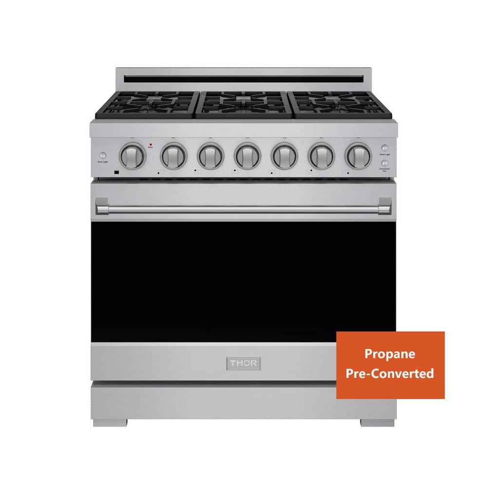 Gordon Ramsay Series Propane Pre-Converted 36 In. 6 Burners Freestanding Gas Range In SS With Convection Fan price history on PriceWatchPro