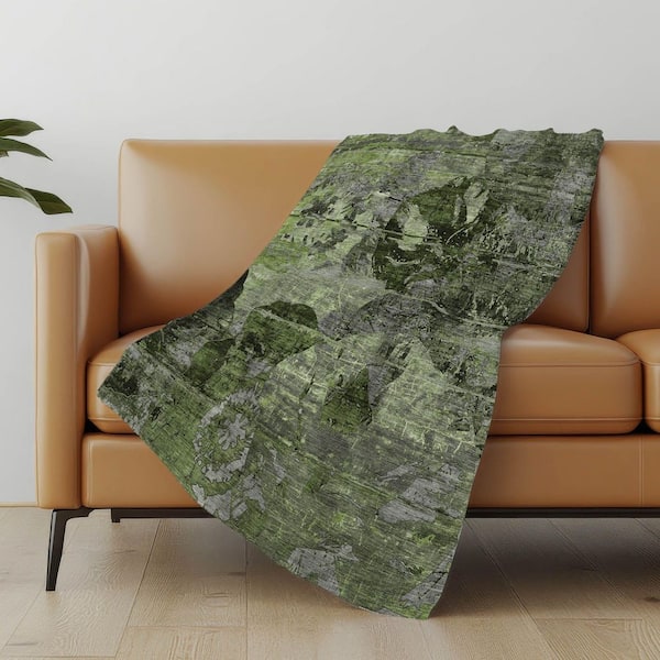 Premium Machine Washable ASB555 Green 50 in. x 70 in. Sherpa Throw Blanket