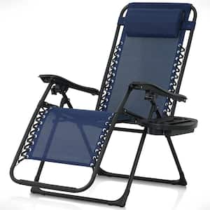 Folding Zero Gravity Chair, Anti-Gravity Chair with Cup Holder, Blue