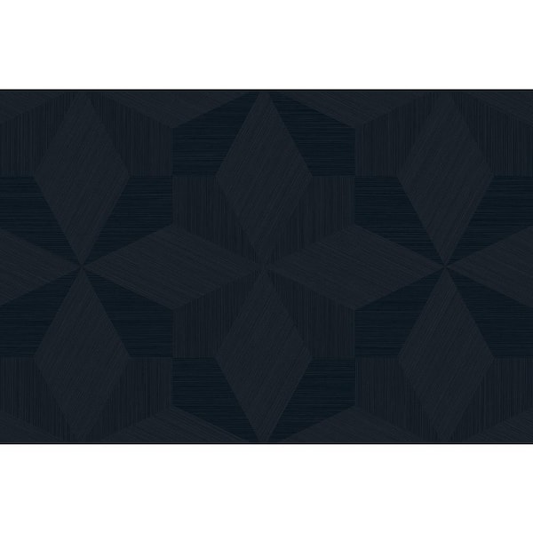 Seabrook Designs 60.75 sq. ft. Midnight Blue Turku Embossed Vinyl Unpasted Wallpaper Roll