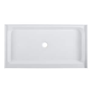 Voltaire 60 in. x 34 in. Acrylic Single-Threshold Center Drain Shower Base in White